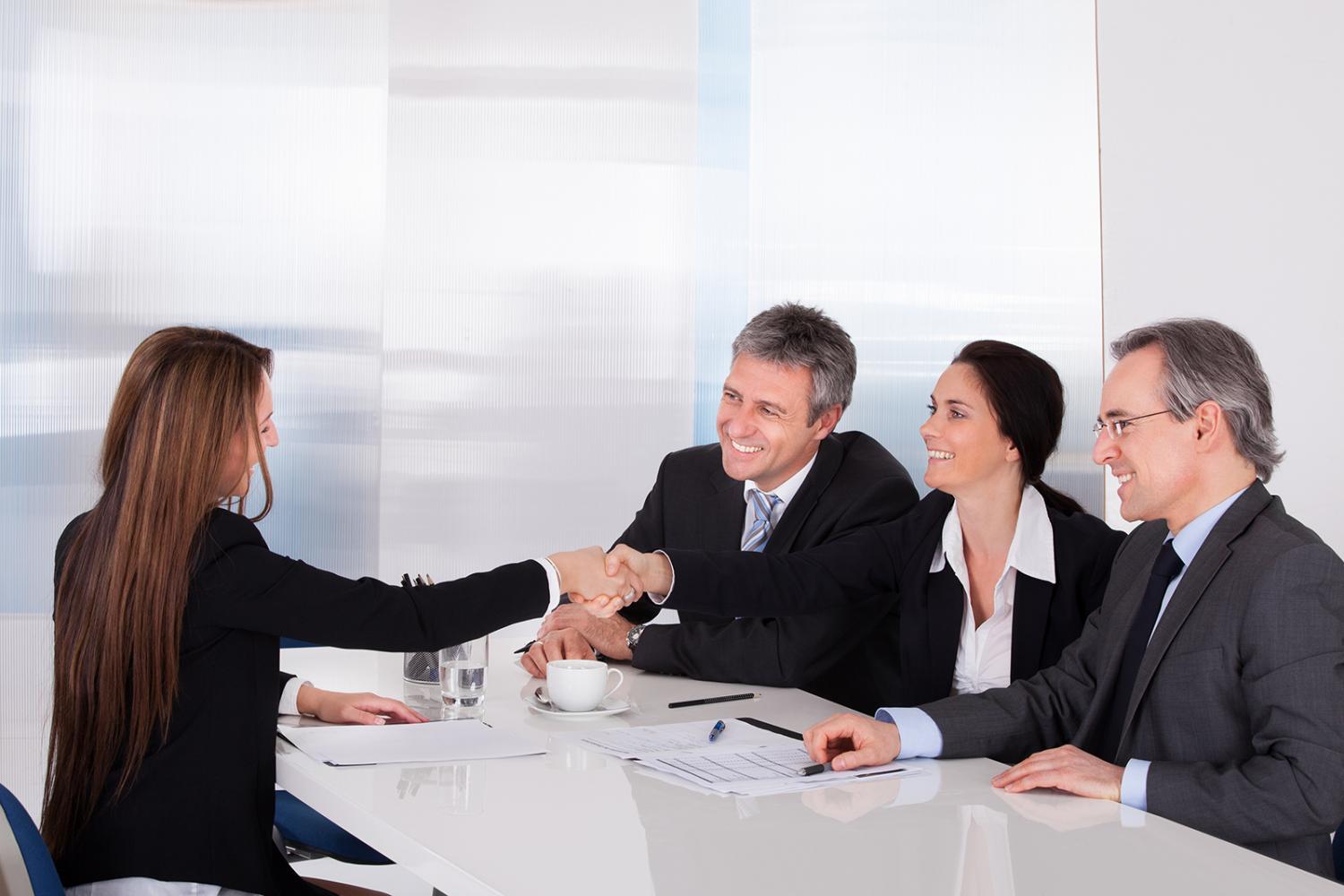 handshake at job interview
